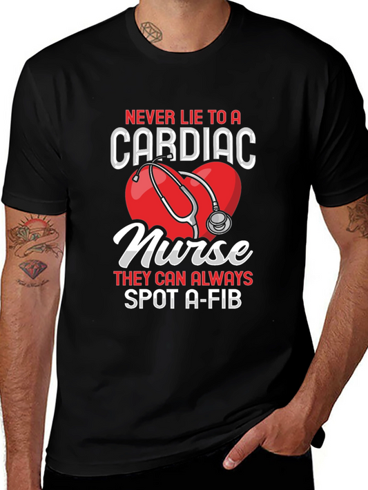 Cardiac Nurse Humor Graphic Tee - Black