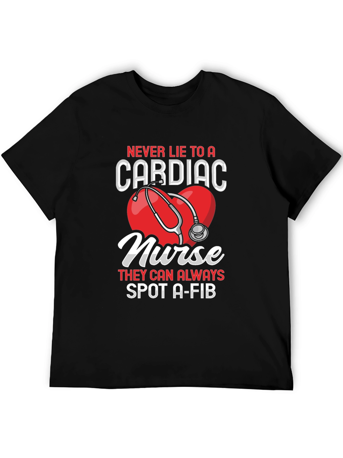 Cardiac Nurse Humor Graphic Tee - Black