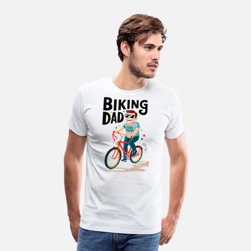 Biking Dad riding bicycle - Father's Day