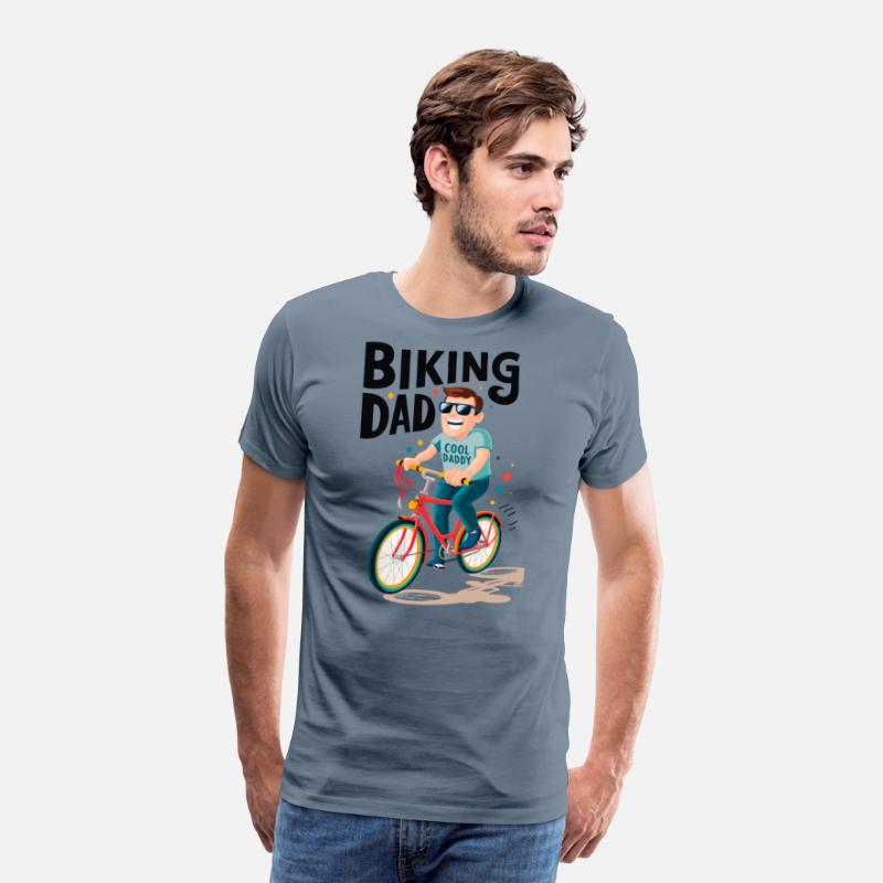 Biking Dad riding bicycle - Father's Day