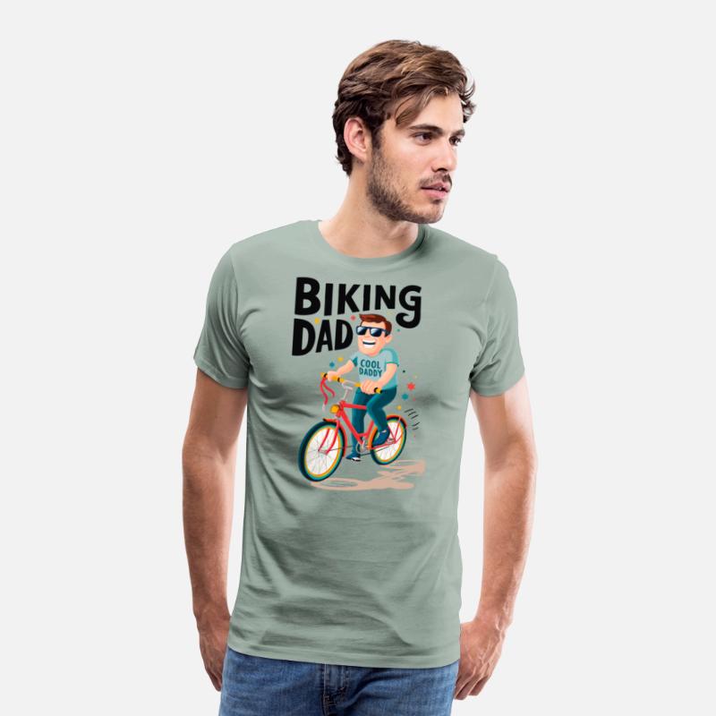 Biking Dad riding bicycle - Father's Day