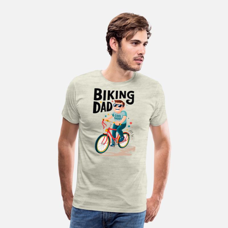 Biking Dad riding bicycle - Father's Day