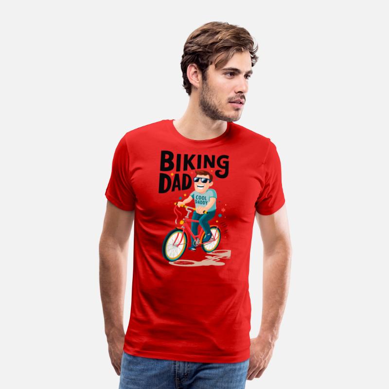 Biking Dad riding bicycle - Father's Day