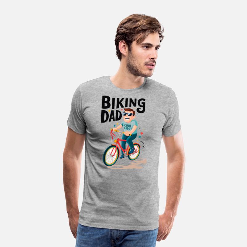 Biking Dad riding bicycle - Father's Day