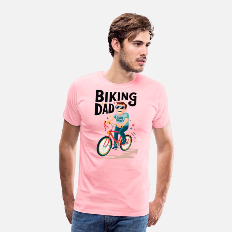 Biking Dad riding bicycle - Father's Day