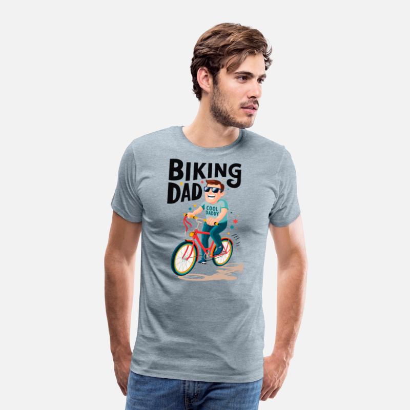 Biking Dad riding bicycle - Father's Day