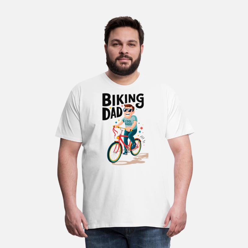 Biking Dad riding bicycle - Father's Day
