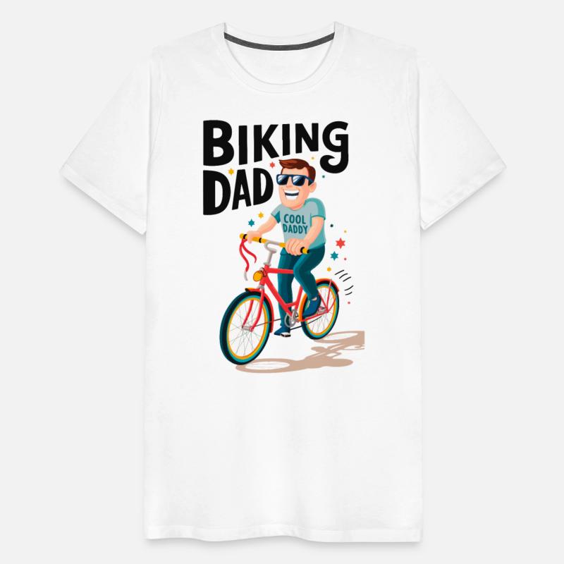 Biking Dad riding bicycle - Father's Day