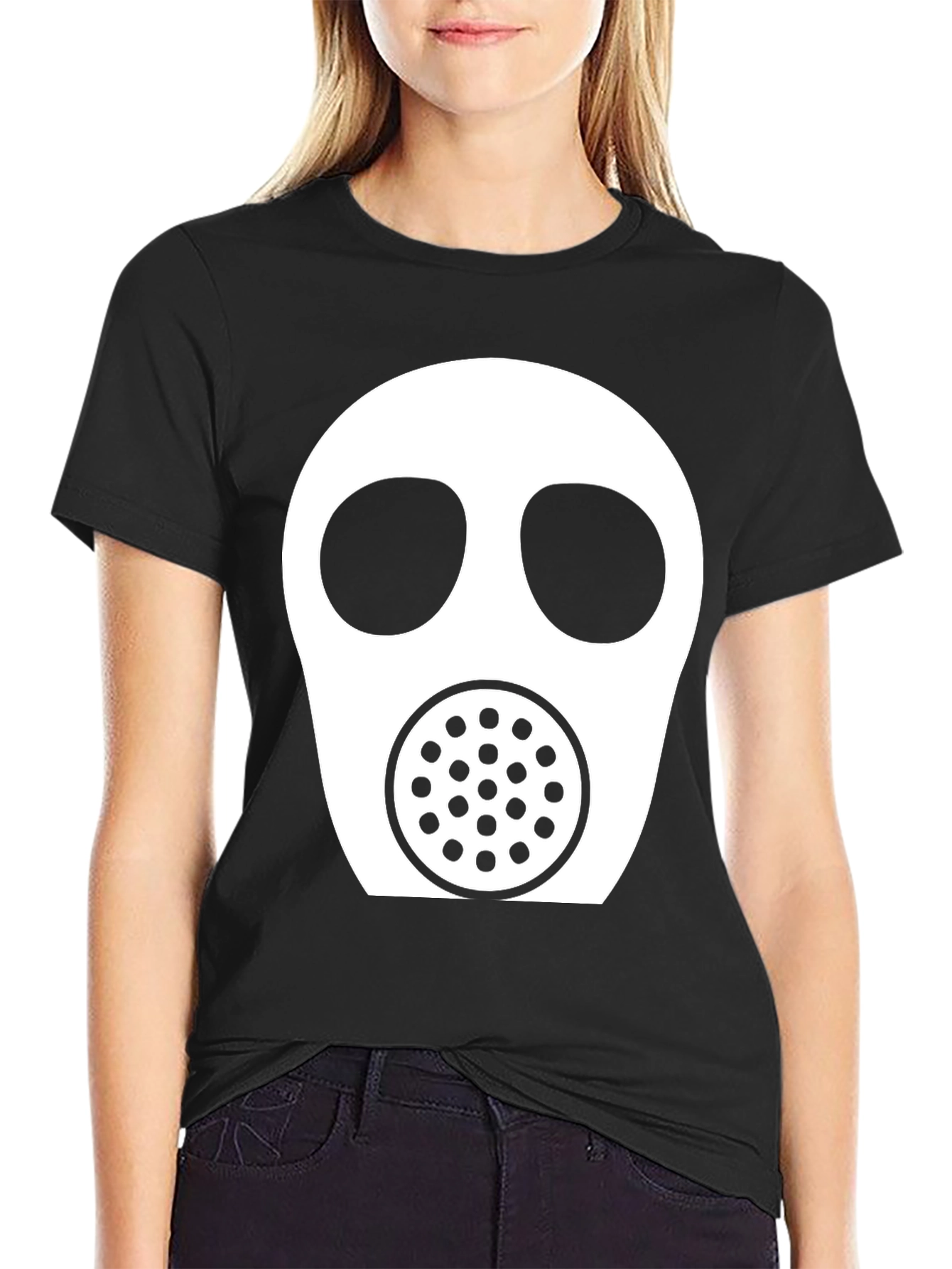 Gas Mask Graphic Tee - Black Casual T-Shirt