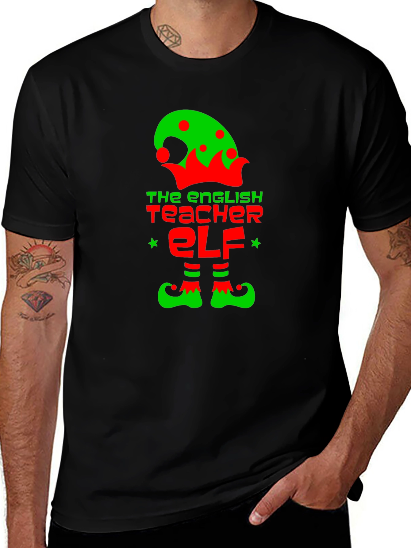 The English Teacher Elf T-Shirt - Holiday Gift