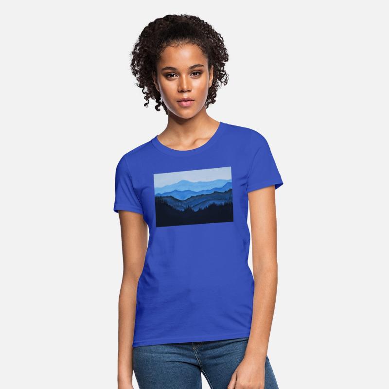 Blue Misty Mt Tamalpais Mountains Watercolor