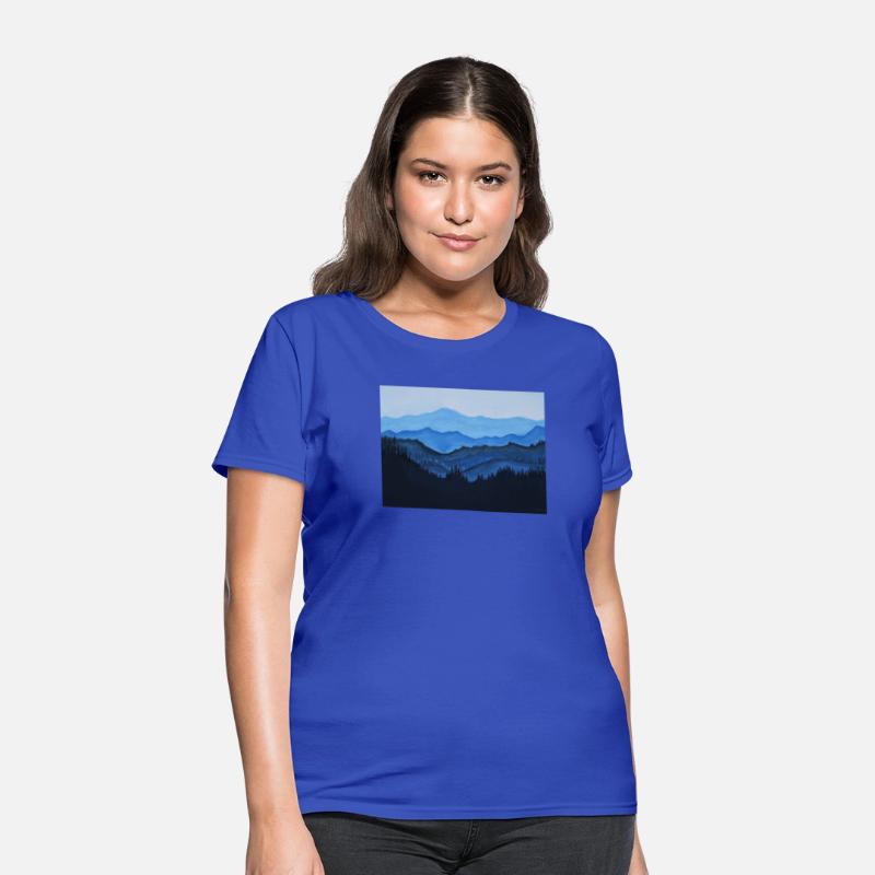 Blue Misty Mt Tamalpais Mountains Watercolor