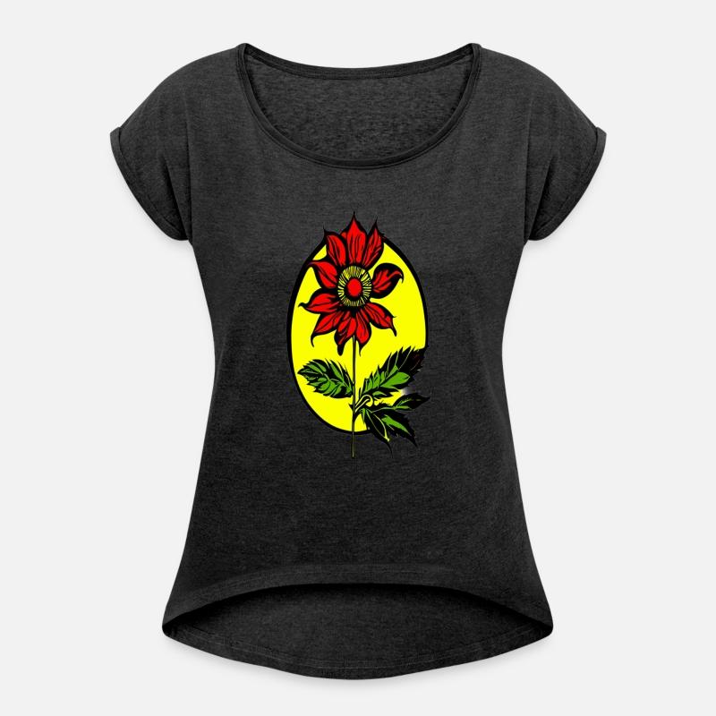 Boho Flower with on Oval Yellow Emblem 🌸🌿💛