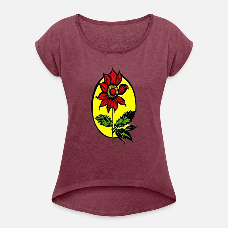 Boho Flower with on Oval Yellow Emblem 🌸🌿💛