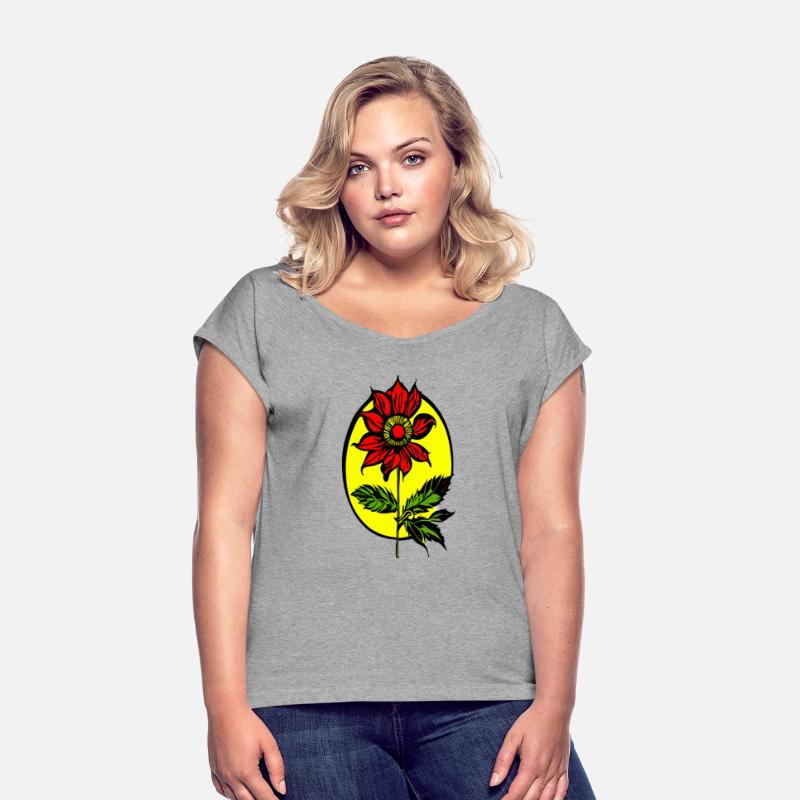 Boho Flower with on Oval Yellow Emblem 🌸🌿💛