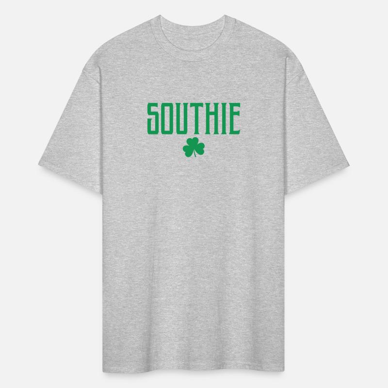 Boston Southie Shamrock Vintage Text Green Print