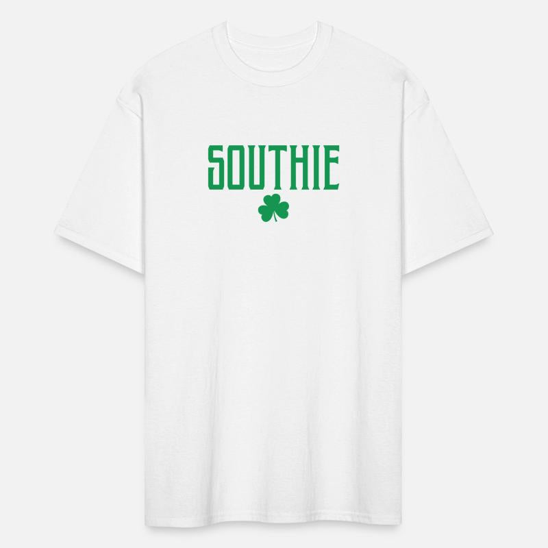 Boston Southie Shamrock Vintage Text Green Print