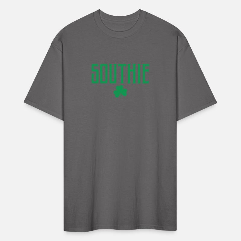 Boston Southie Shamrock Vintage Text Green Print
