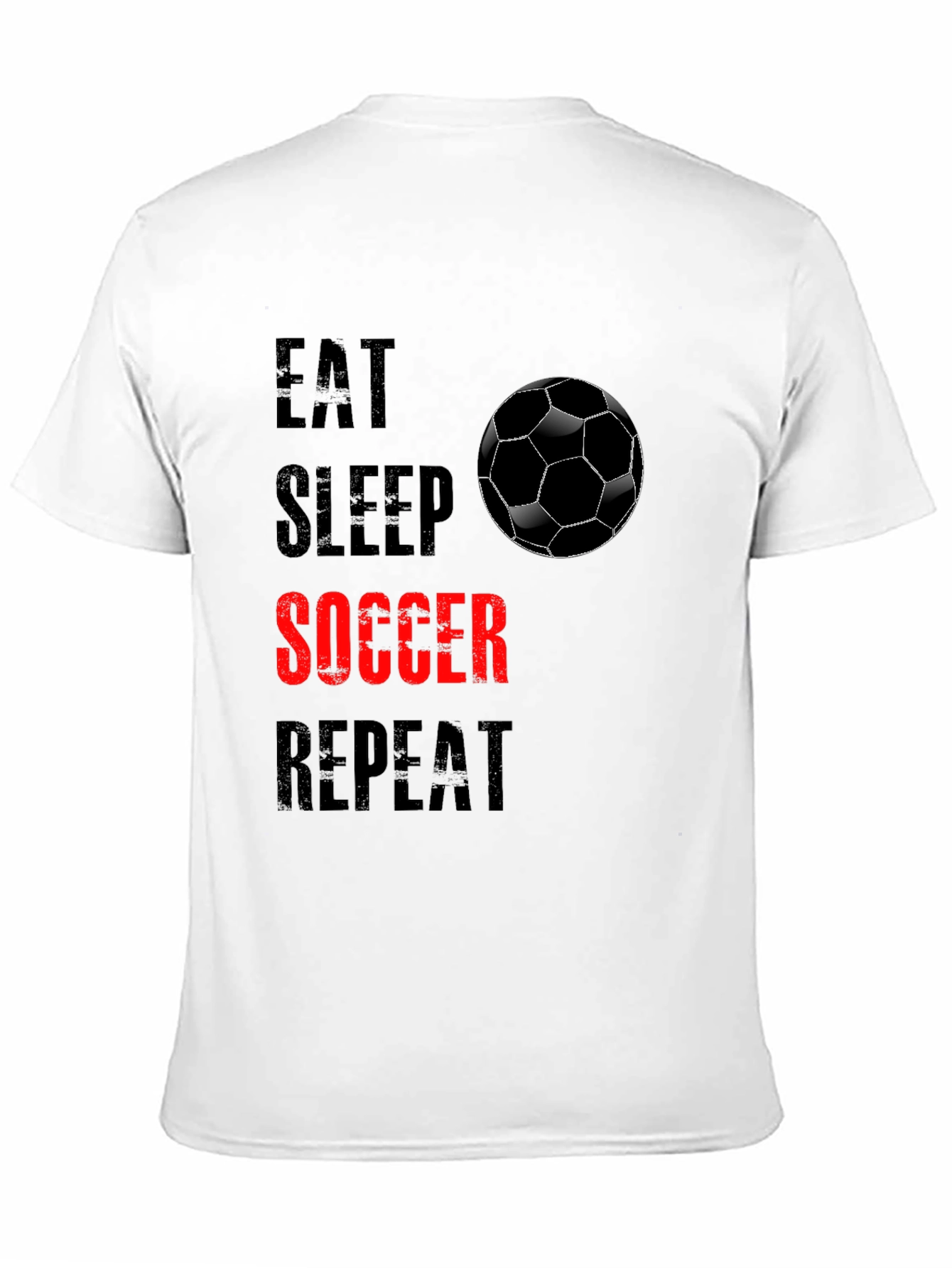 Eat Sleep Soccer Repeat Black Graphic Tee