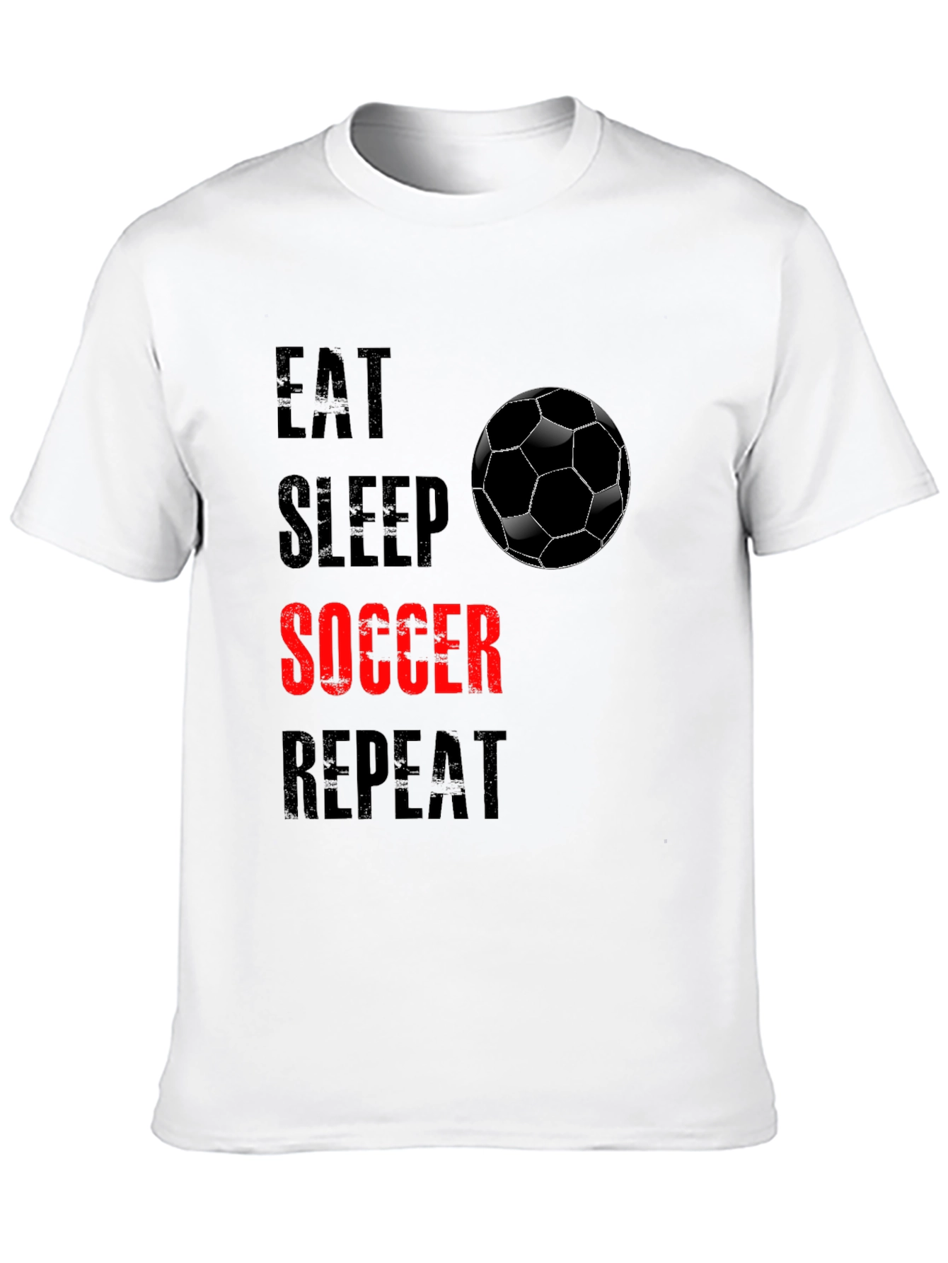 Eat Sleep Soccer Repeat Black Graphic Tee
