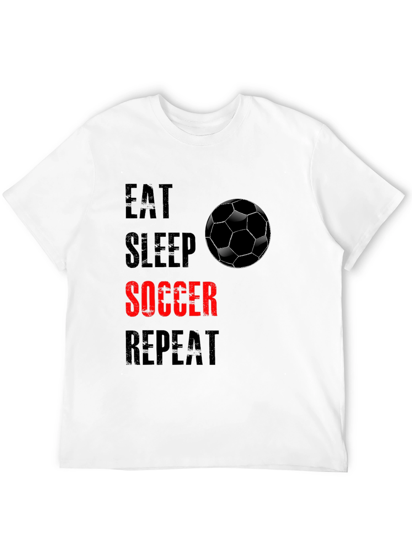 Eat Sleep Soccer Repeat Black Graphic Tee