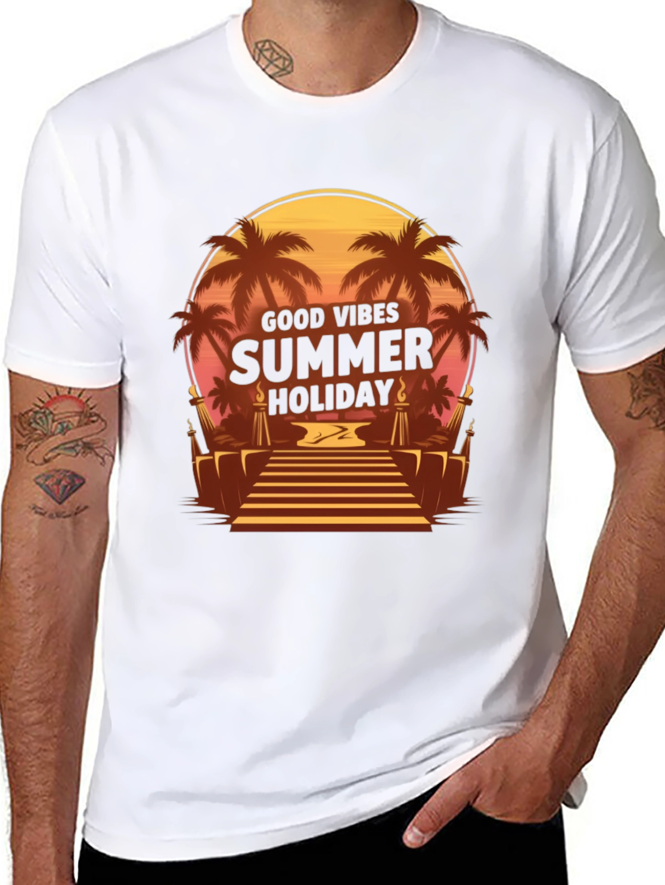 Good Vibes Summer Holiday Graphic T-Shirt