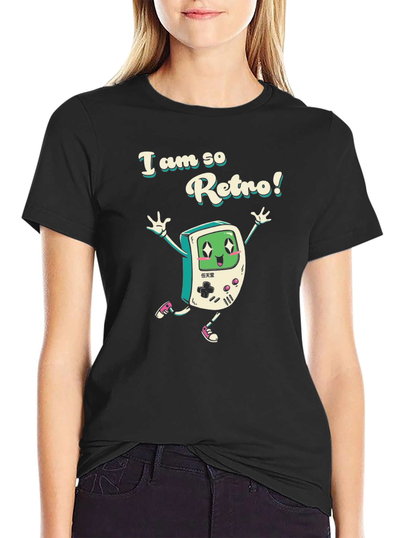 Retro Gamer T-Shirt - Black Cotton Blend