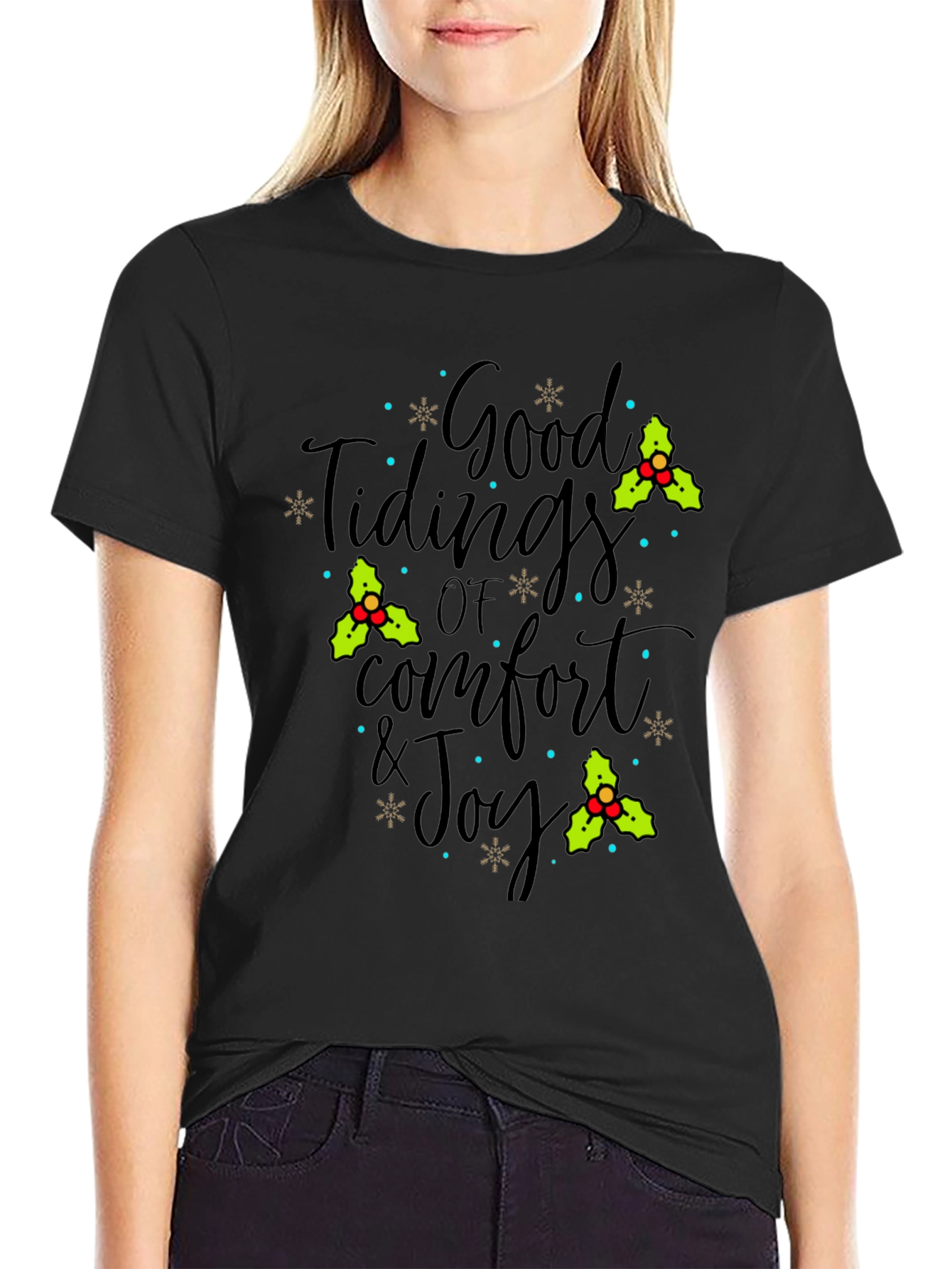 Good Tidings Christmas Graphic T-Shirt