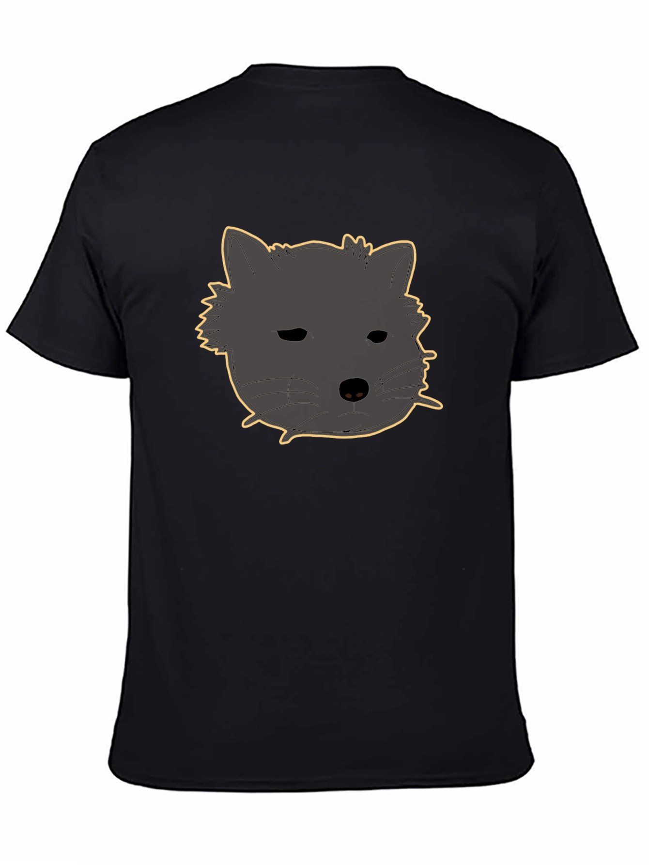Black T-Shirt with Cute Animal Graphic