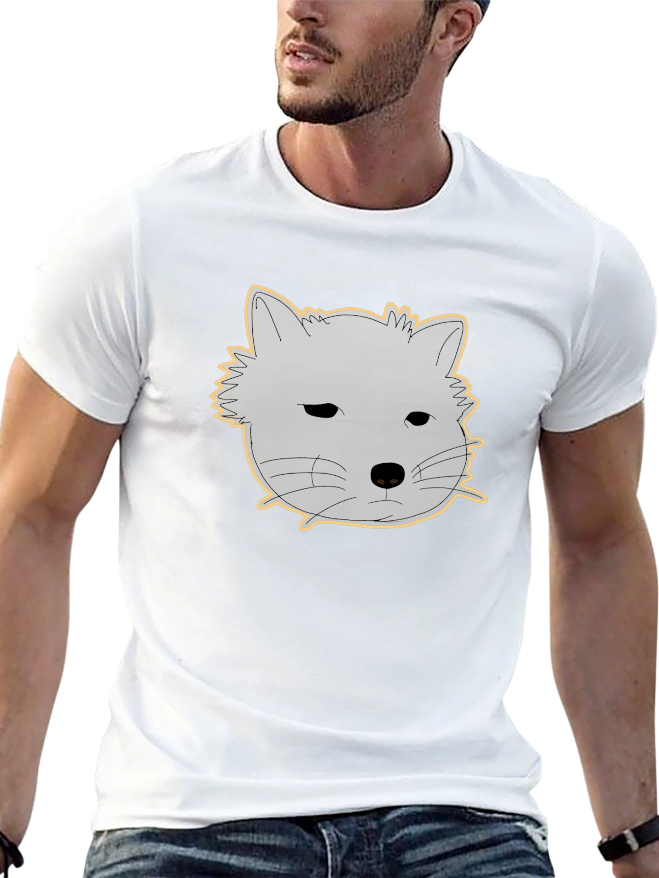 Black T-Shirt with Cute Animal Graphic