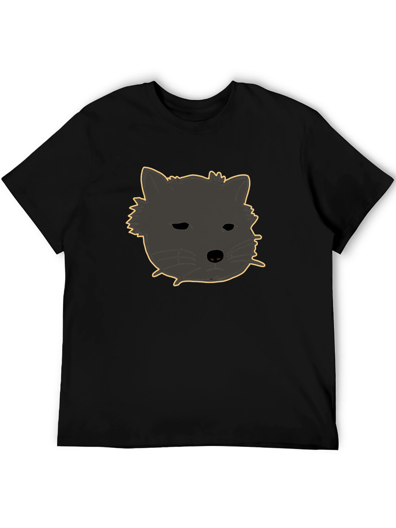 Black T-Shirt with Cute Animal Graphic