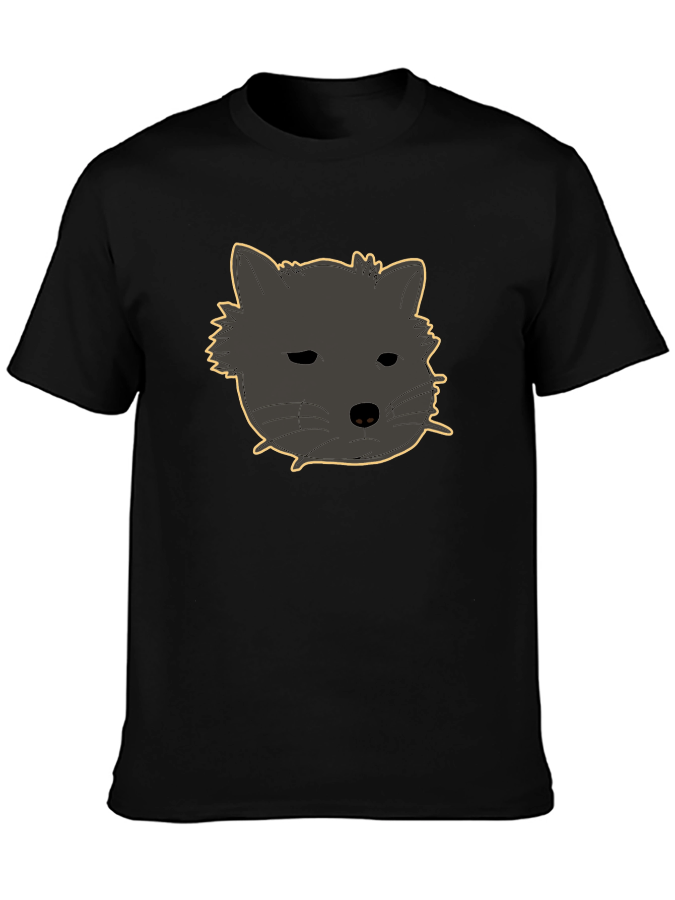 Black T-Shirt with Cute Animal Graphic