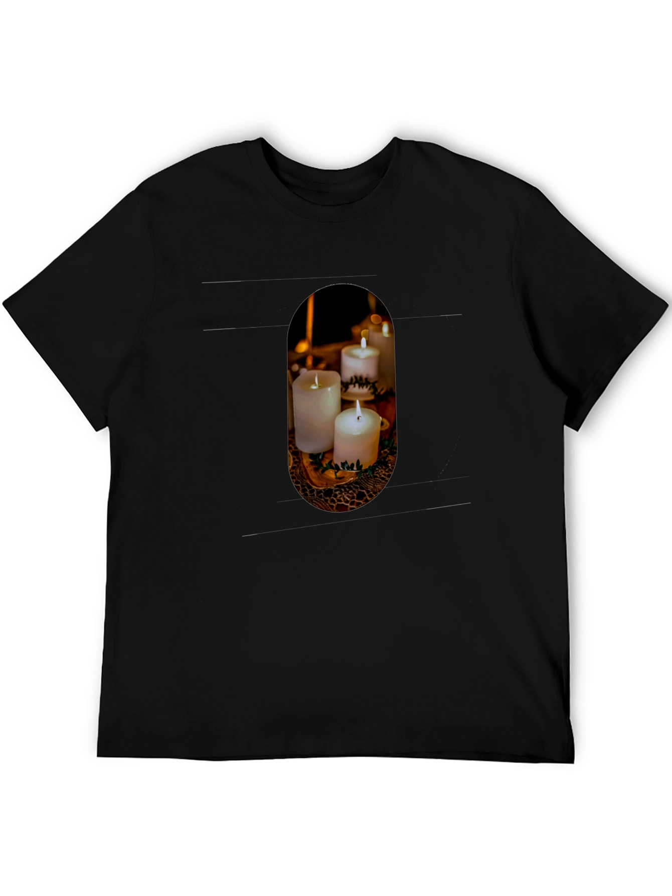 Candle Print Crew Neck T-Shirt