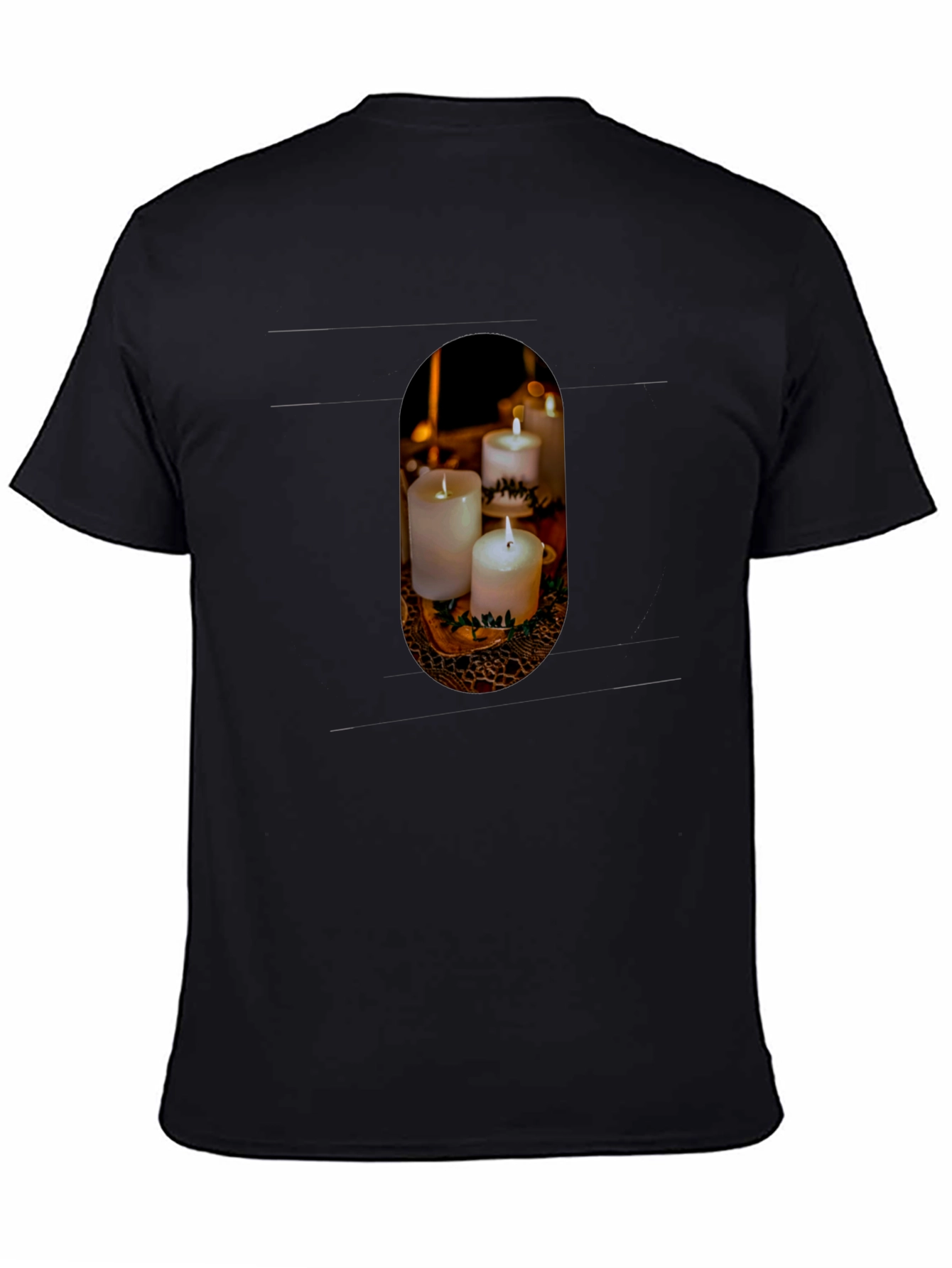 Candle Print Crew Neck T-Shirt