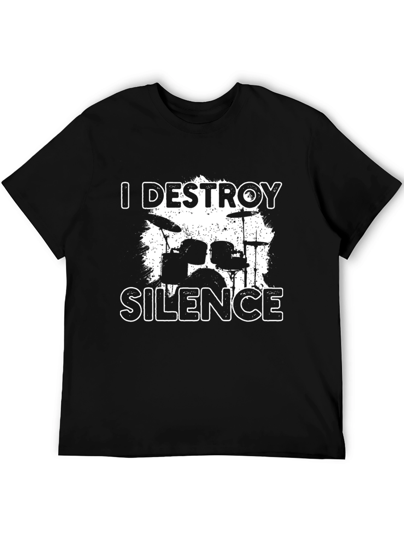 I Destroy Silence Drum Set Black T-Shirt