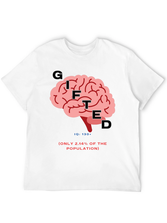 Gifted Brain Graphic Tee - Mens Black T-Shirt IQ 130+