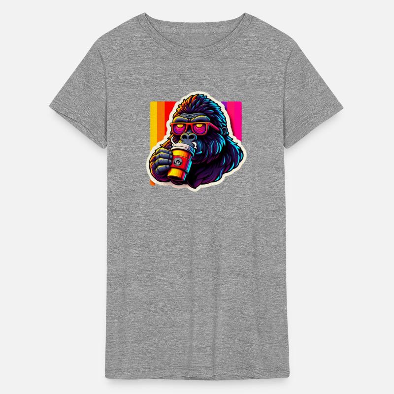 Caffeinated Ape: Funky Gorilla Drinking Coffee