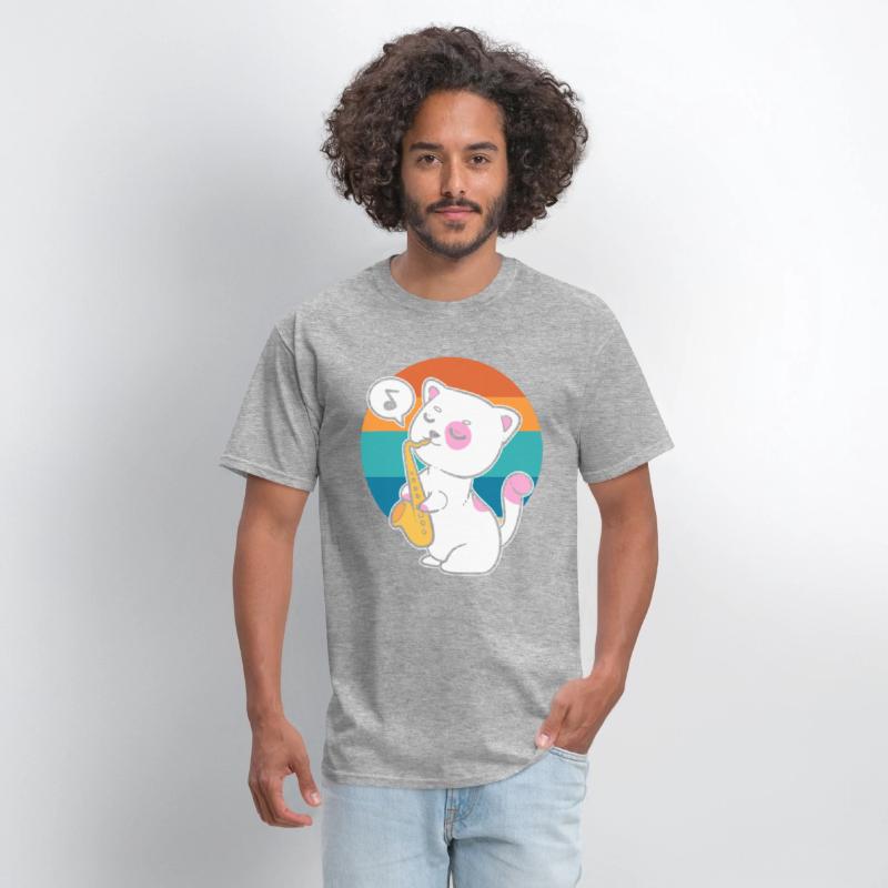 Cat Playing Saxophone Saxophonist