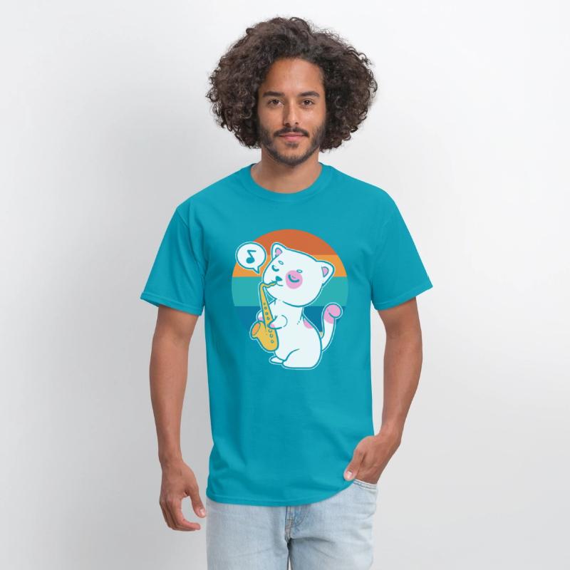 Cat Playing Saxophone Saxophonist