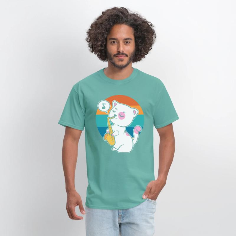 Cat Playing Saxophone Saxophonist