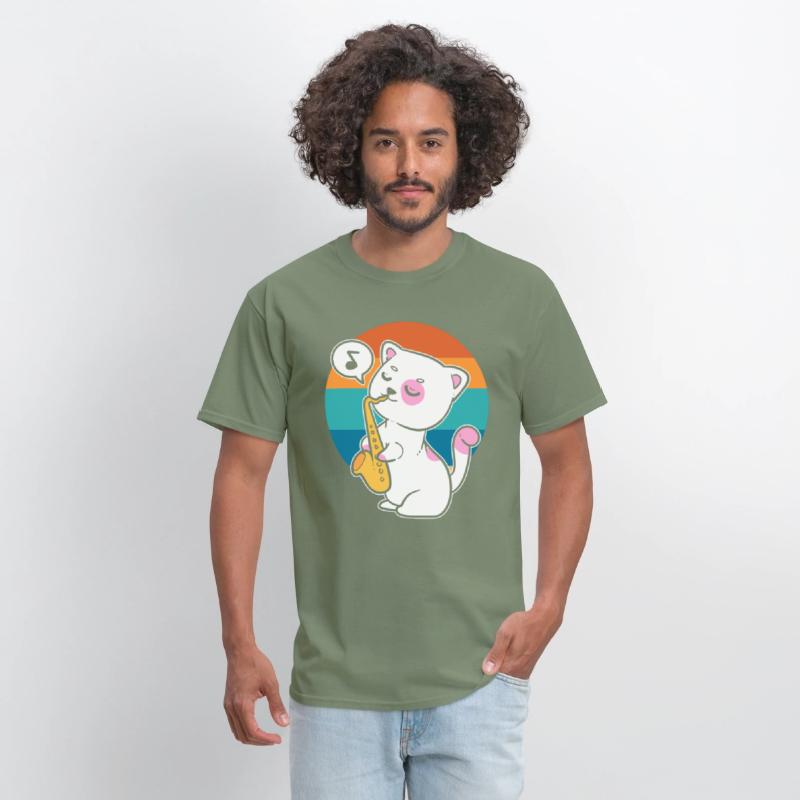 Cat Playing Saxophone Saxophonist