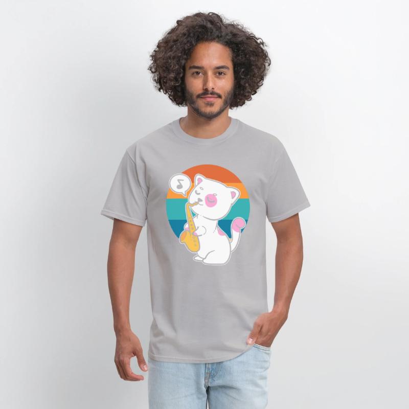 Cat Playing Saxophone Saxophonist