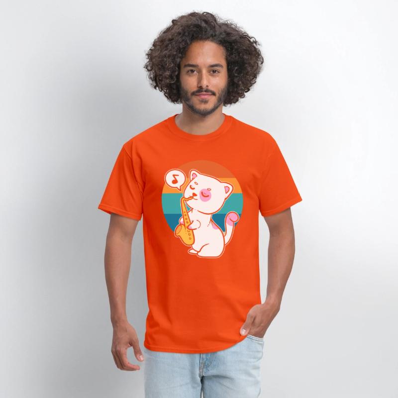 Cat Playing Saxophone Saxophonist