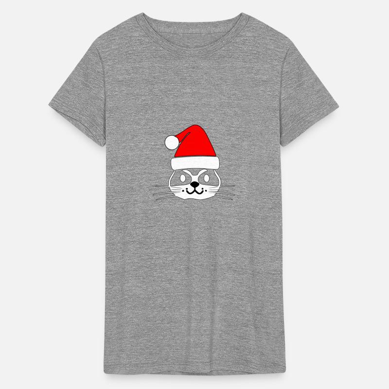 Cat Santa With Hipster Mustache And Red Hat