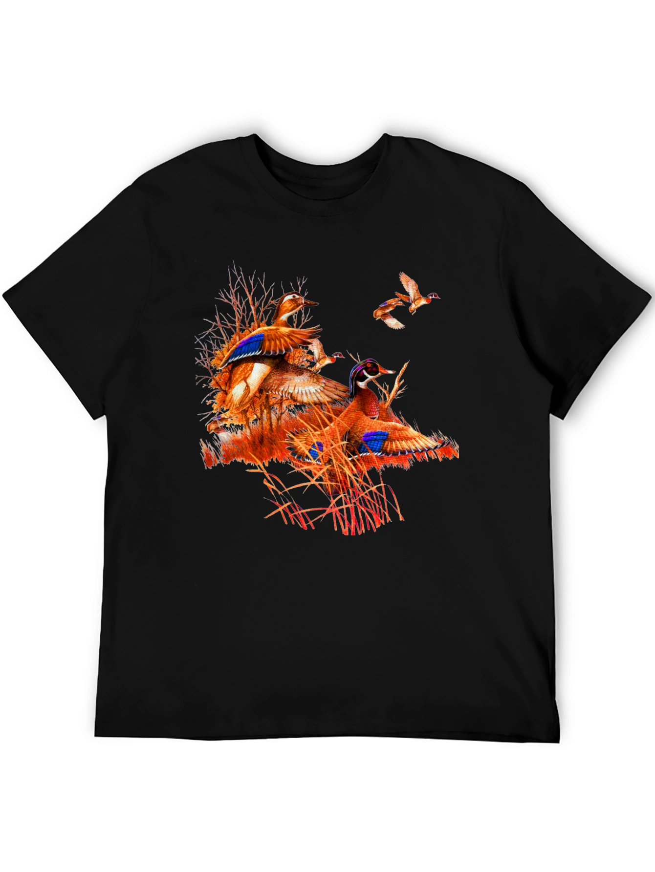 Duck Hunting Graphic Tee - Black Cotton Blend Shirt