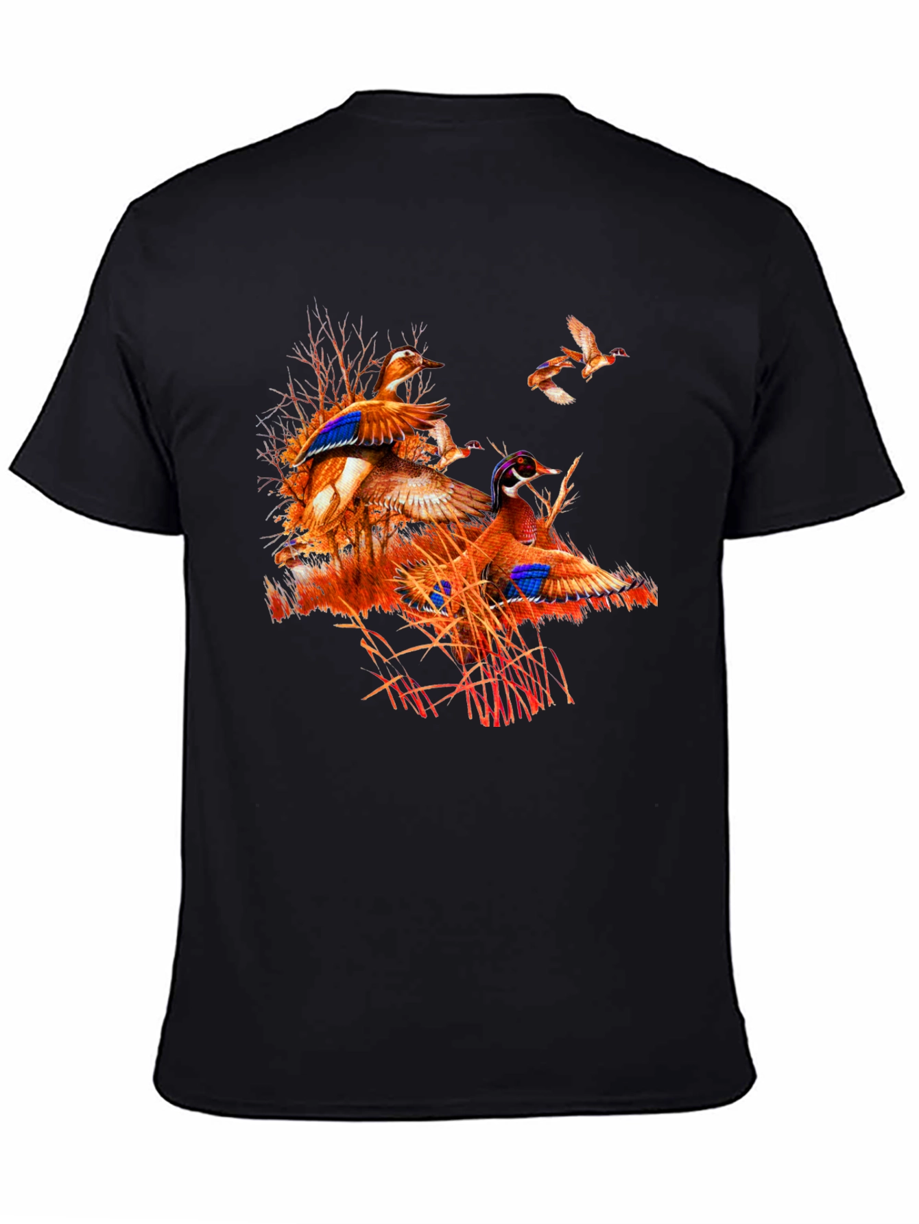 Duck Hunting Graphic Tee - Black Cotton Blend Shirt