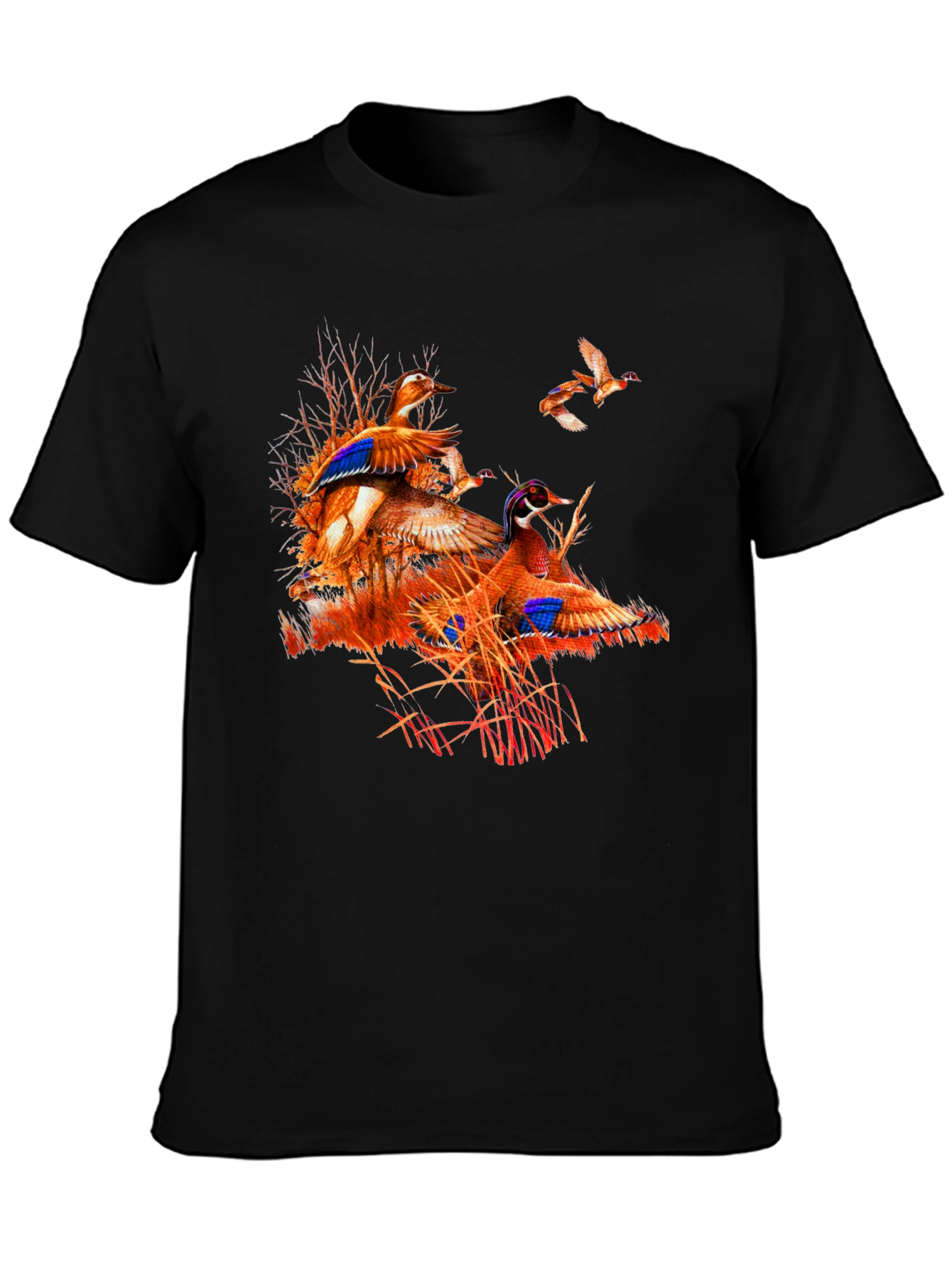 Duck Hunting Graphic Tee - Black Cotton Blend Shirt