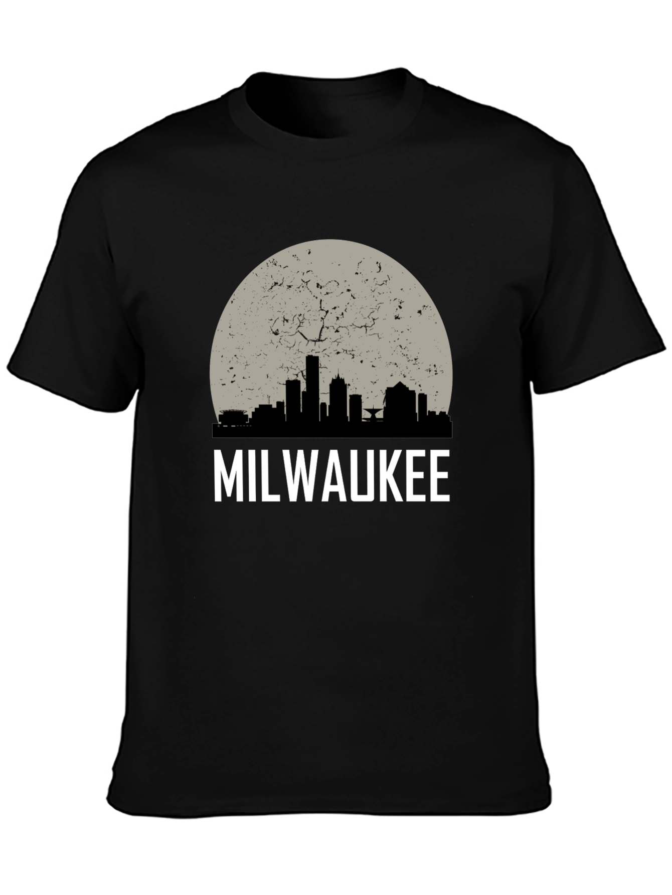 Milwaukee Skyline Graphic Tee - Distressed Moon Design