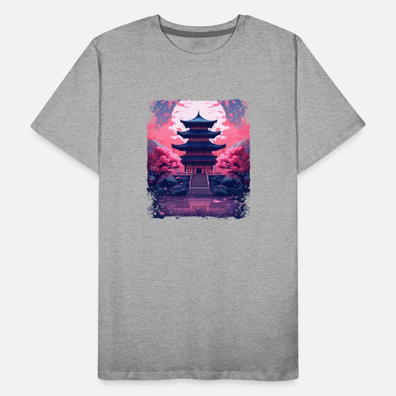 Cherry Blossom Vaporwave Sakura Tree in a Temple