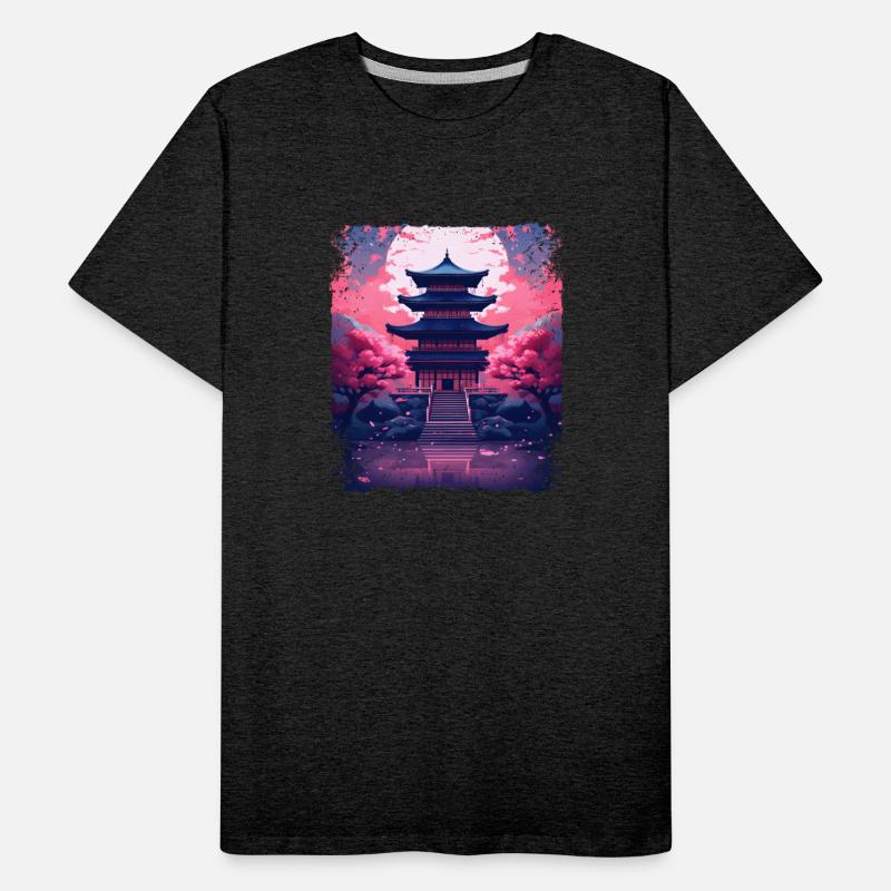 Cherry Blossom Vaporwave Sakura Tree in a Temple